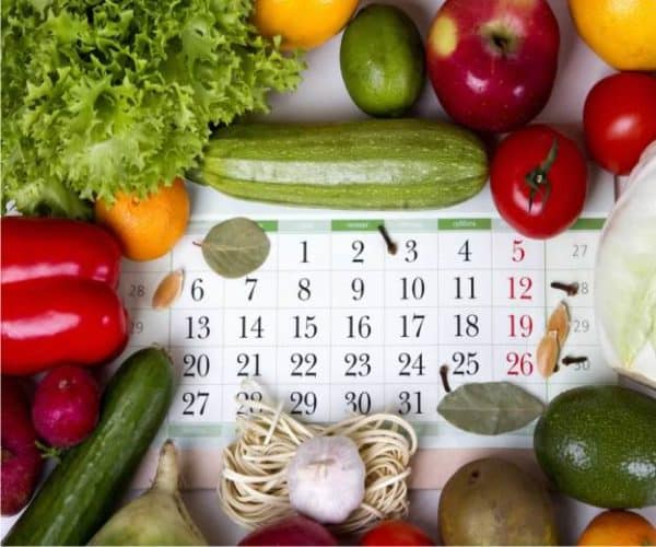calendario e verdure di stagione